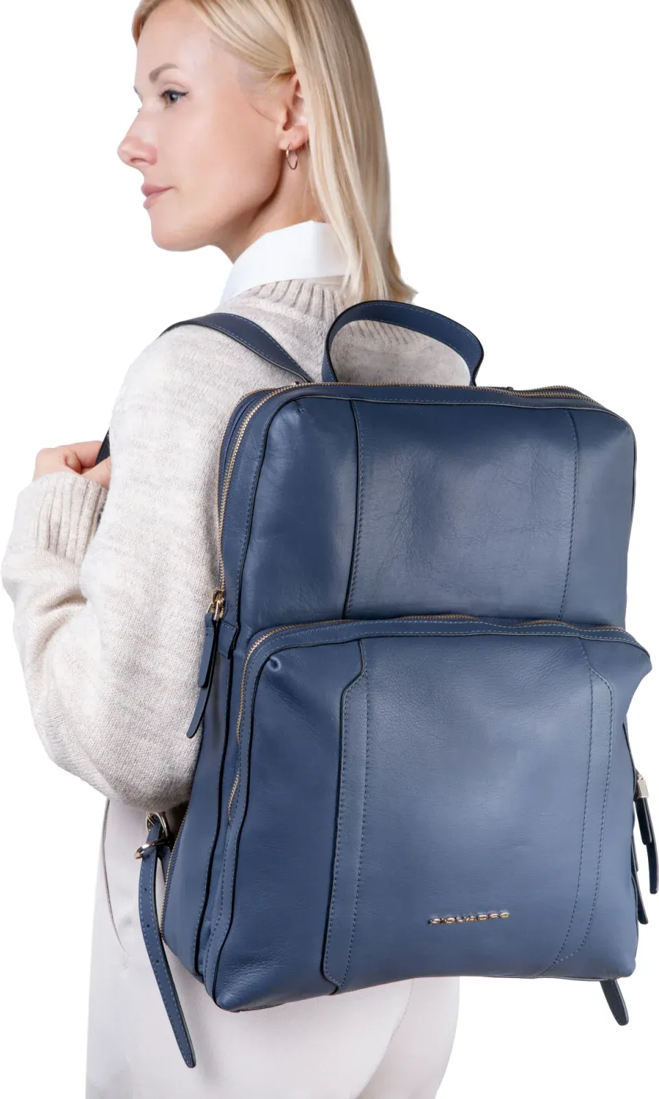Рюкзак женский Piquadro Circle CA6216W92/BLU4 синий натур.кожа - фото 2