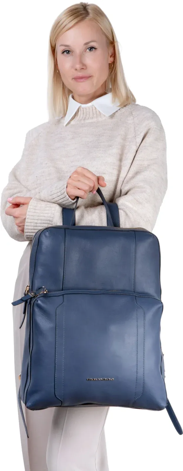 Рюкзак женский Piquadro Circle CA6216W92/BLU4 синий натур.кожа - фото 3