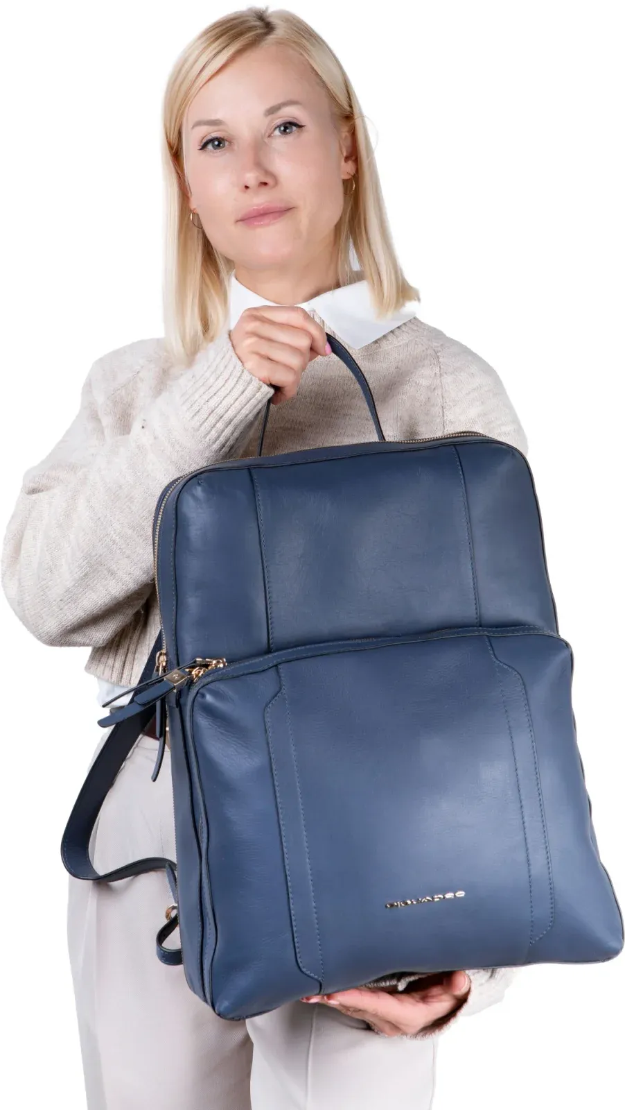 Рюкзак женский Piquadro Circle CA6216W92/BLU4 синий натур.кожа - фото 4