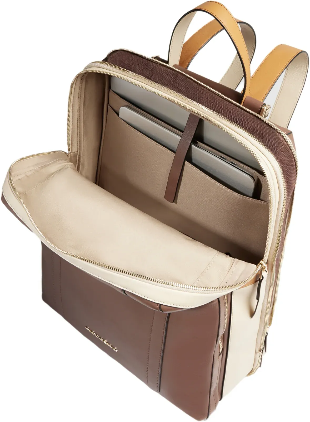 Рюкзак женский Piquadro Circle CA6216W92/MBE коричневый/бежевый натур.кожа - фото 4