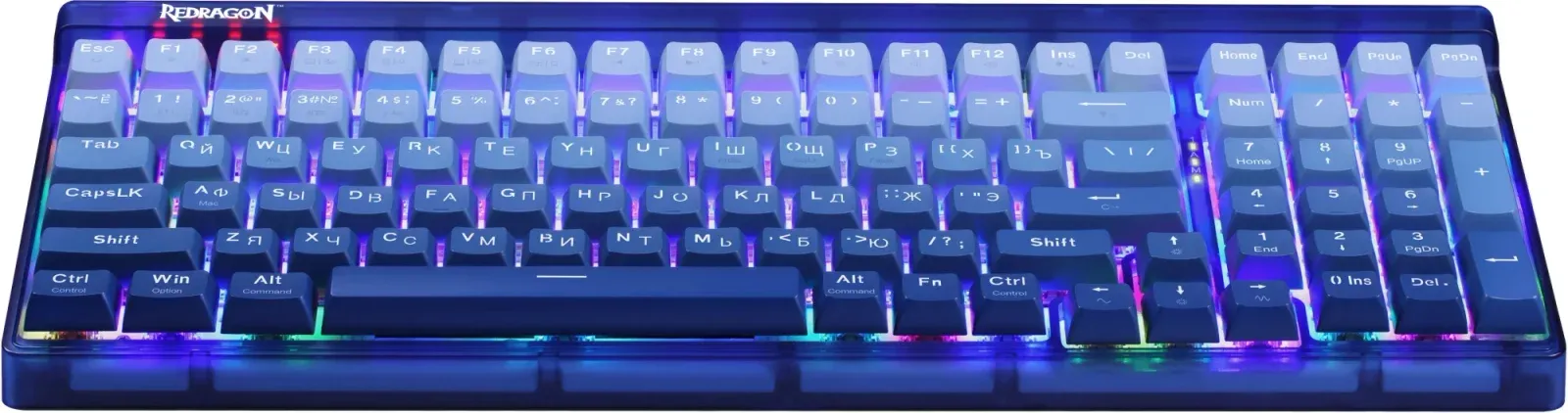 Клавиатура Redragon Garen Pro механическая синий USB беспроводная BT/Radio for gamer LED 71745 кабель 1.5м - фото 4