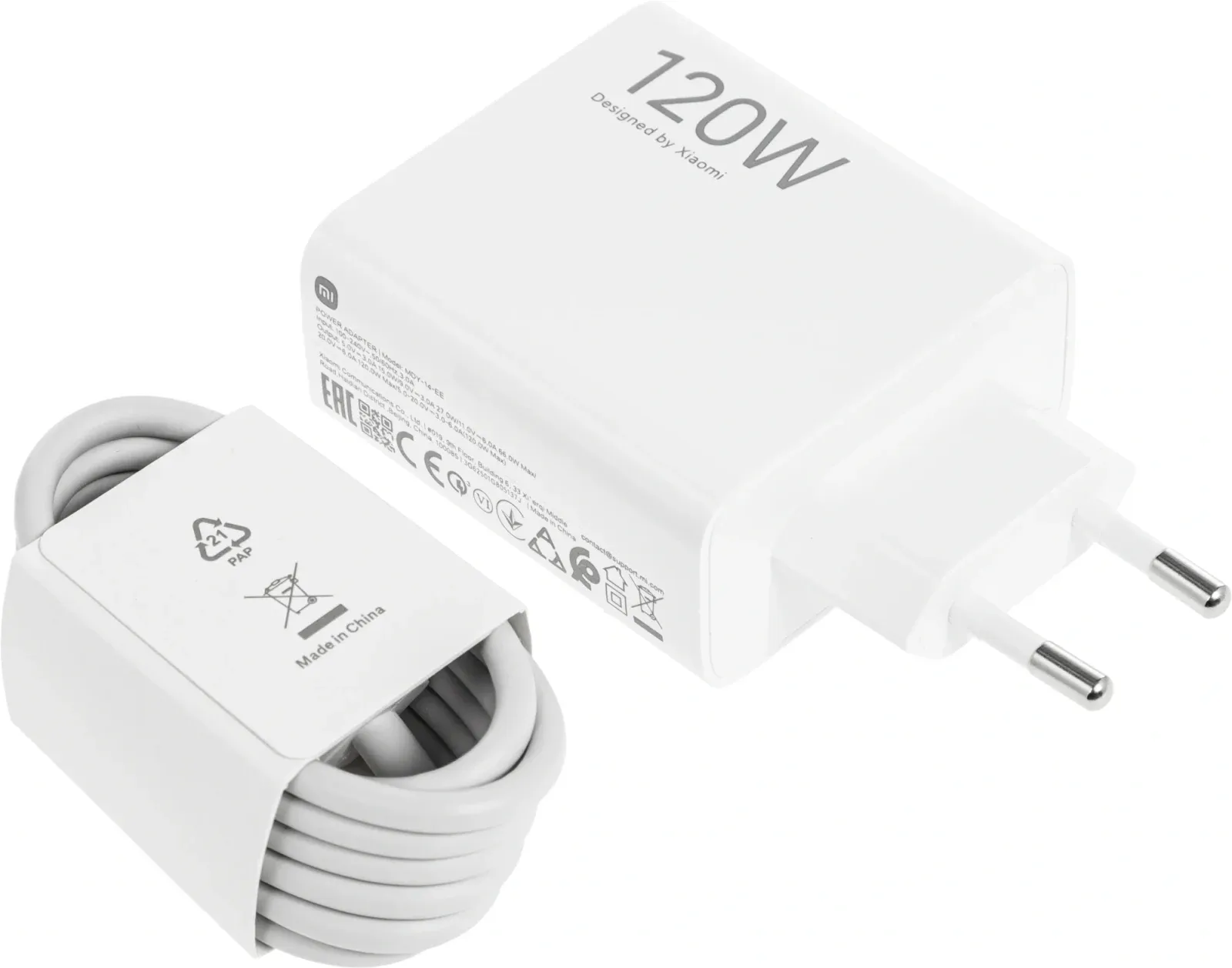 Сетевое зар./устр. Xiaomi 120W HyperCharge Combo Type-A EU 120W 6A PD+QC USB универсальное белый BHR9462EU - фото 5
