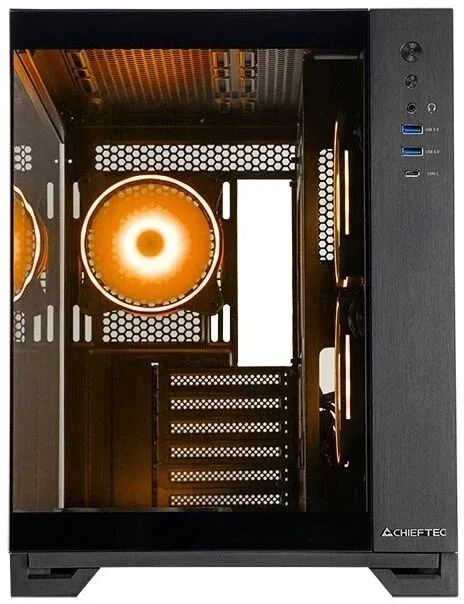 Корпус Chieftec Visio черный без БП ATX 9x120mm 2x140mm 1xUSB3.1 audio bott PSU - фото 2