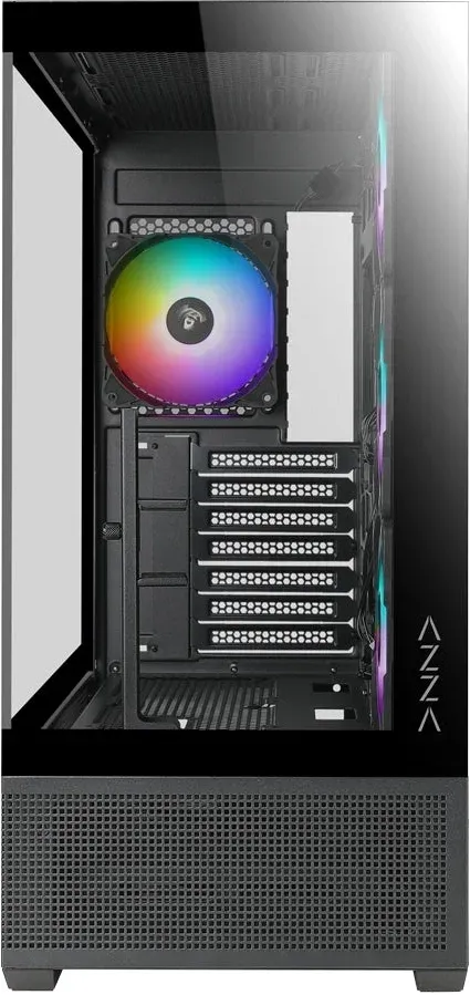 Корпус Azza TIARA черный без БП ATX 6x120mm 2x140mm 2xUSB3.0 audio bott PSU - фото 2