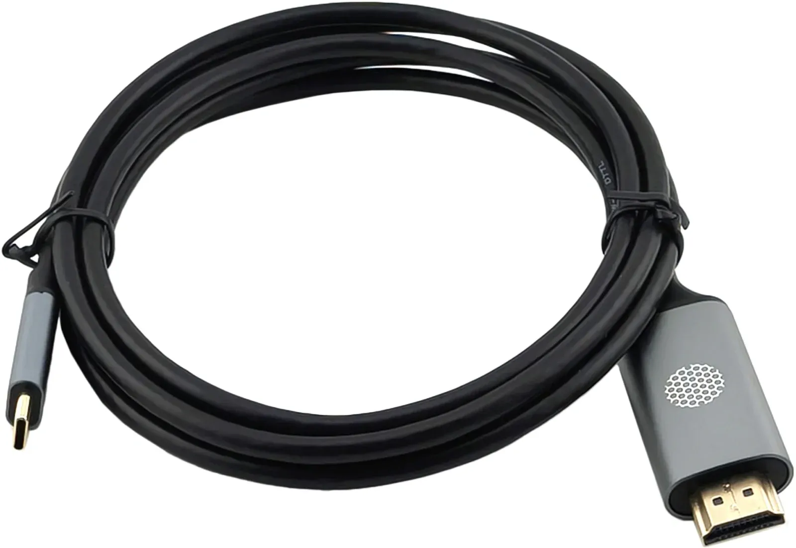 Кабель аудио-видео Cactus CS-USBC-HDMI-2-2 USB Type-C m/HDMI m 2м. позолоч.конт. черный - фото 3