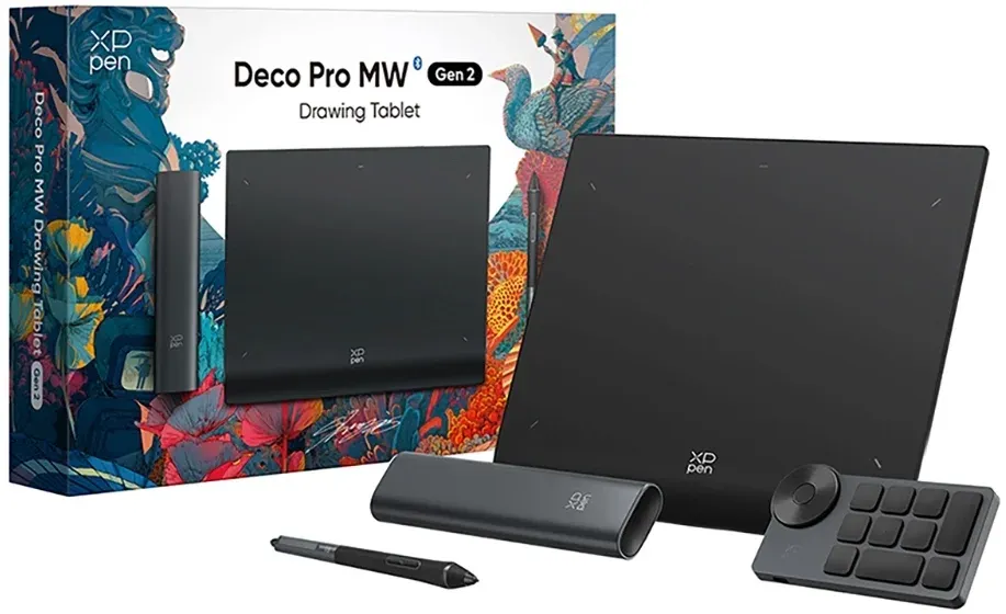 Графический планшет XPPen Deco Pro 2-е поколение MW Bluetooth/USB черный - фото 6