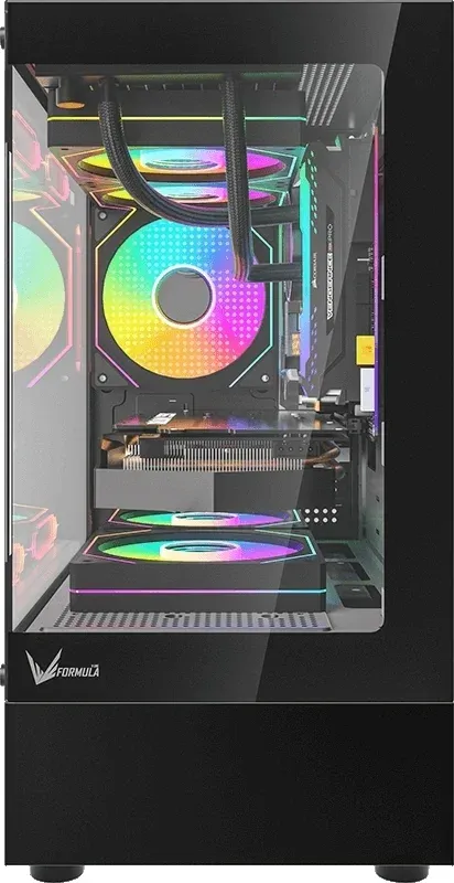 Корпус Formula Crystal Z1CM черный без БП mATX 5x120mm 1xUSB3.0 audio bott PSU - фото 2