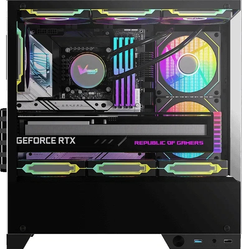 Корпус Formula Crystal Z1M Plus FR черный без БП mATX 6x120mm 1xUSB3.0 audio bott PSU - фото 4