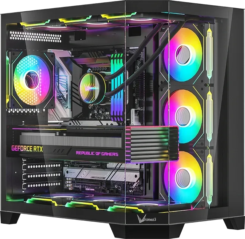 Корпус Formula Crystal Z6 Floe черный без БП ATX 2xUSB3.0 audio bott PSU - фото 1
