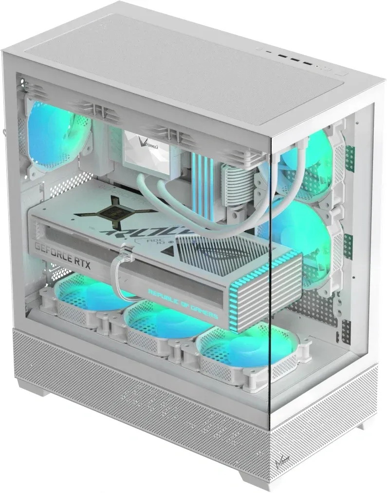 Корпус Formula Crystal Z2 белый без БП E-ATX 10x120mm 3x140mm 1xUSB2.0 1xUSB3.0 audio bott PSU - фото 2