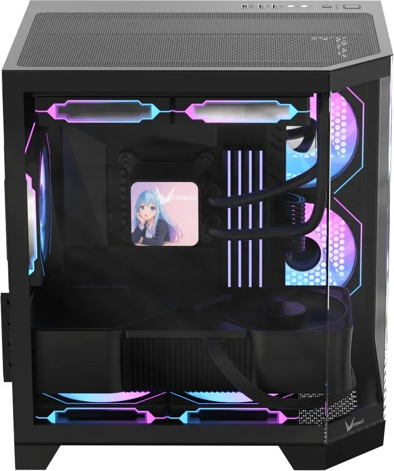 Корпус Formula Crystal Z6M Floe черный без БП mATX 4x120mm 2xUSB3.0 audio bott PSU - фото 3