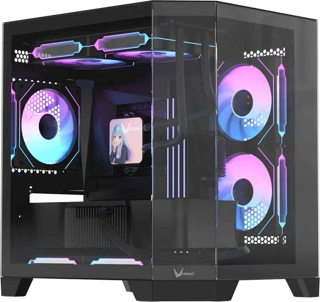 Корпус Formula Crystal Z6M Floe черный без БП mATX 4x120mm 2xUSB3.0 audio bott PSU - фото 6