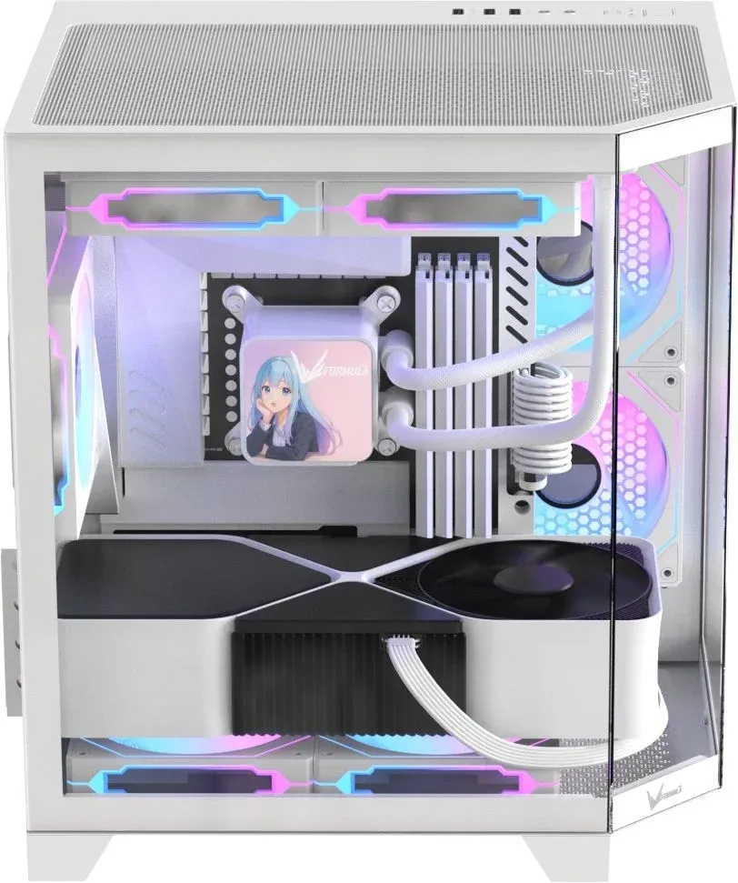 Корпус Formula Crystal Z6M Floe белый без БП mATX 4x120mm 2xUSB3.0 audio bott PSU - фото 2