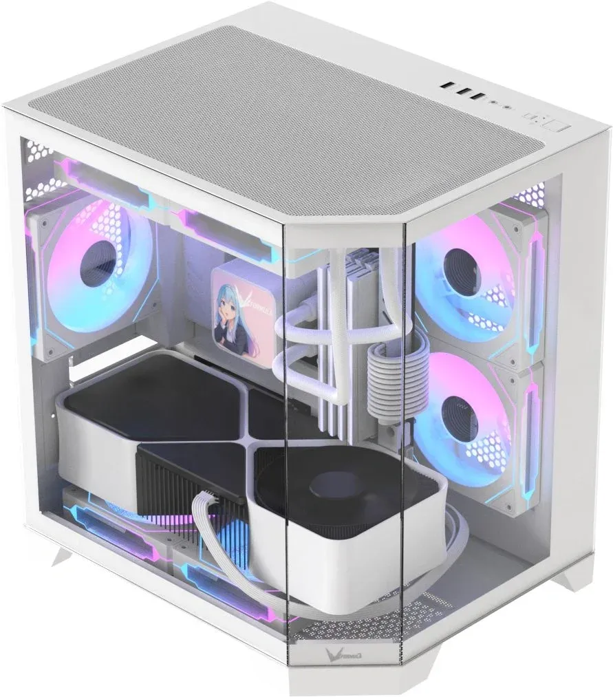 Корпус Formula Crystal Z6M Floe белый без БП mATX 4x120mm 2xUSB3.0 audio bott PSU - фото 8