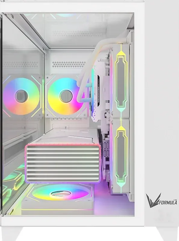Корпус Formula Crystal Z9ML Floe белый без БП mATX 1xUSB3.0 1xUSB3.1 audio bott PSU - фото 2