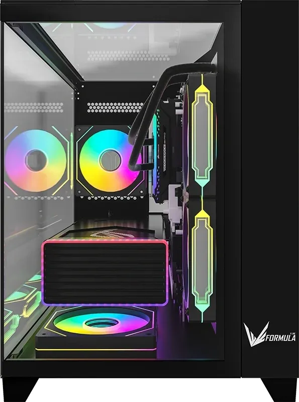 Корпус Formula Crystal Z9ML Floe черный без БП mATX 1xUSB3.0 1xUSB3.1 audio bott PSU - фото 2