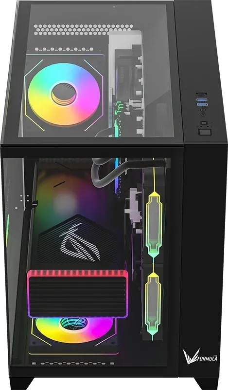 Корпус Formula Crystal Z9ML Floe черный без БП mATX 1xUSB3.0 1xUSB3.1 audio bott PSU - фото 4