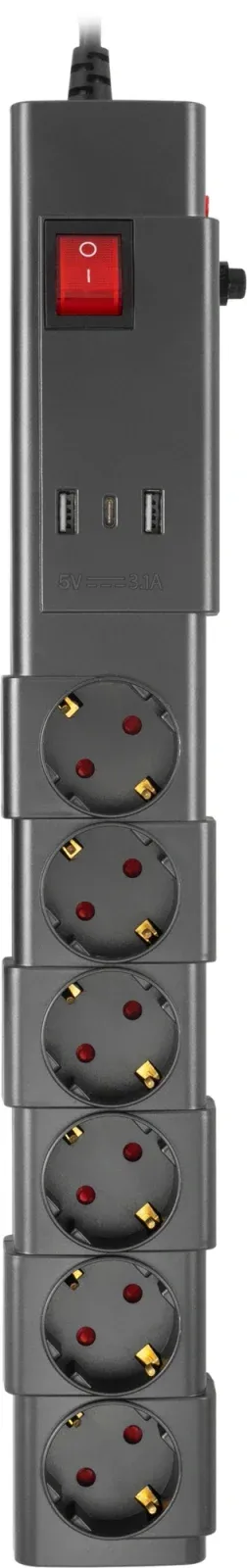 Аксессуары BURO 600SPro-16-1.8-USB-G графитовый - фото 1