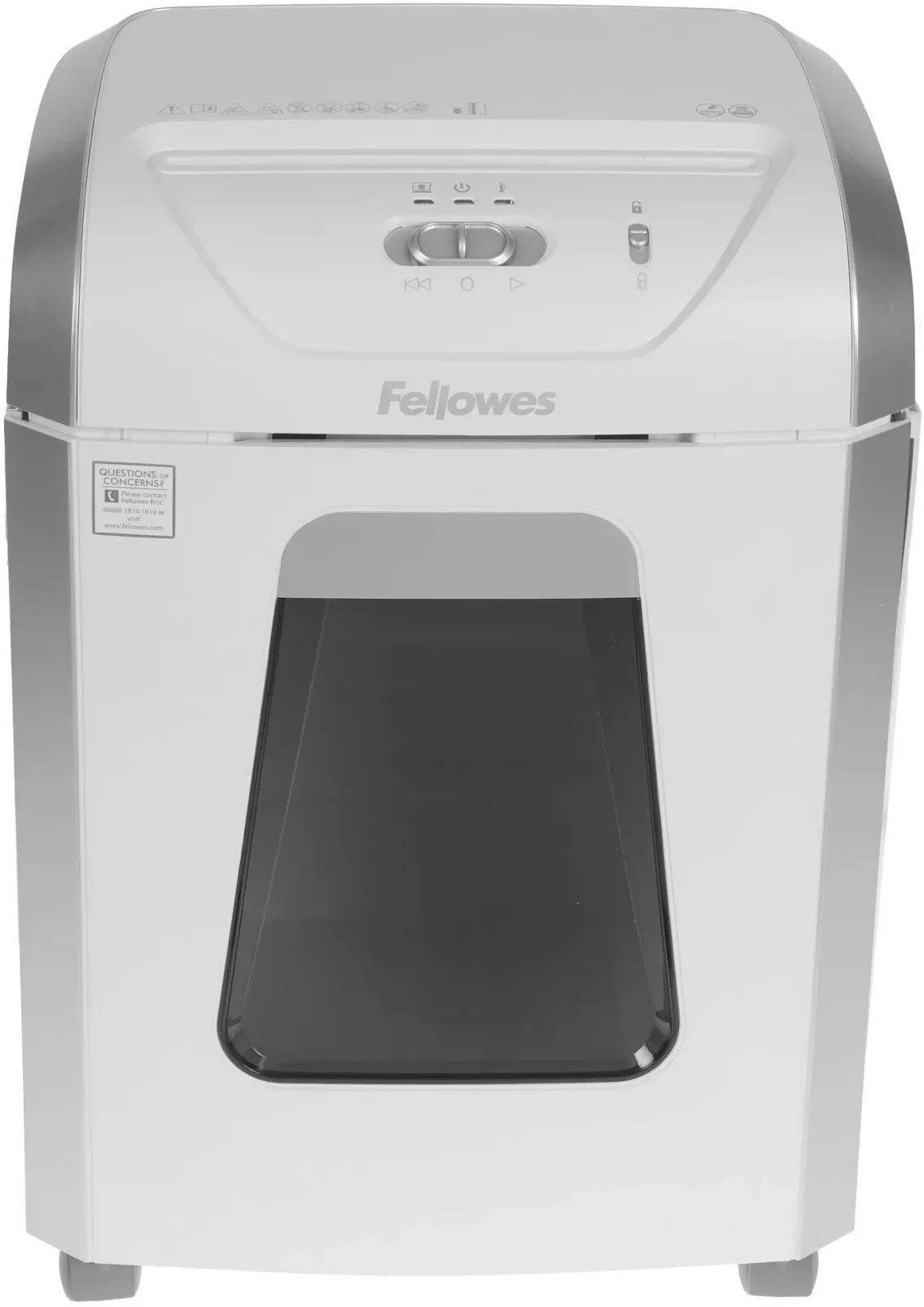 Шредер Fellowes PowerShred 15С белый секр.P-4 фрагменты 15лист. 19лтр. скрепки скобы пл.карты - фото 2