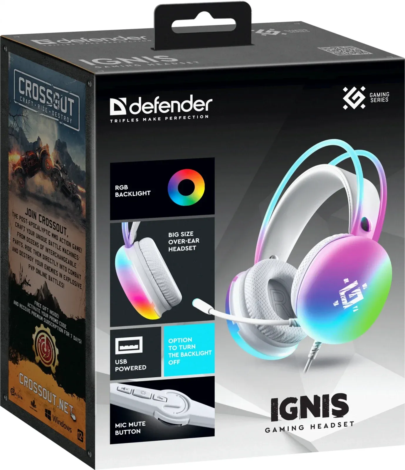 Наушники с микрофоном Defender Ignis белый 2.2м накладные USB оголовье 64440 - фото 7