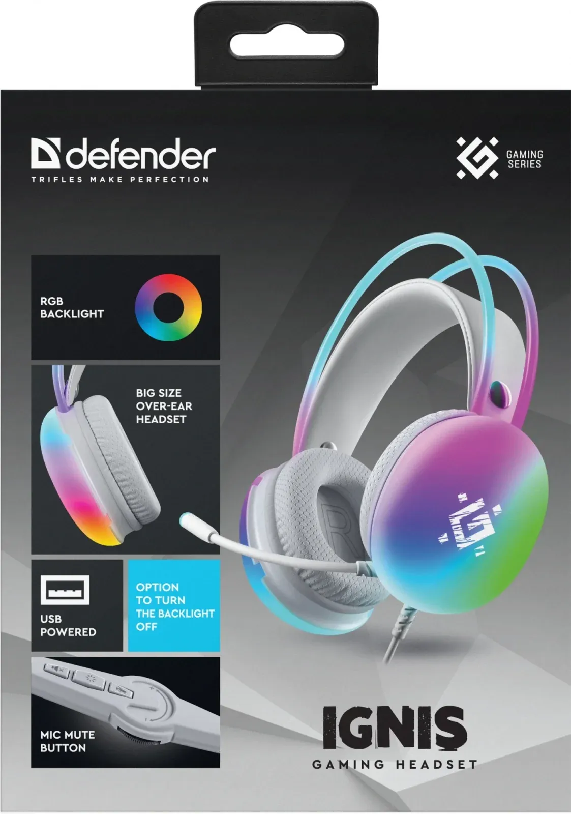 Наушники с микрофоном Defender Ignis белый 2.2м накладные USB оголовье 64440 - фото 8