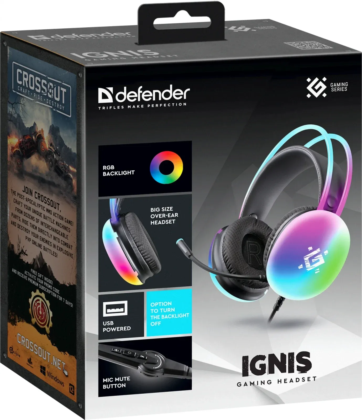 Наушники с микрофоном Defender Ignis черный 2.2м накладные USB оголовье 64441 - фото 7