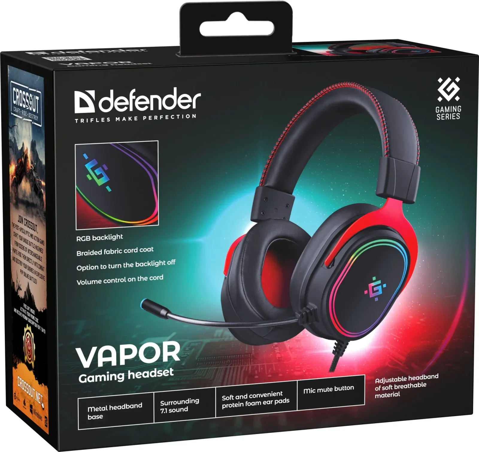 Наушники с микрофоном Defender Vapor черный 2.2м накладные USB оголовье 64584 - фото 3