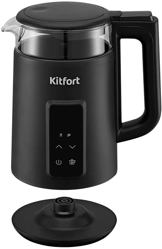 Чайник электрический Kitfort КТ-6714 1.7л. 2200Вт черный корпус: стекло/пластик - фото 3