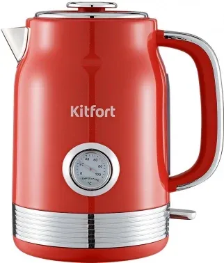 Чайник электрический Kitfort КТ-6791 1.7л. 2200Вт красный/серебристый корпус: металл/пластик - фото 6