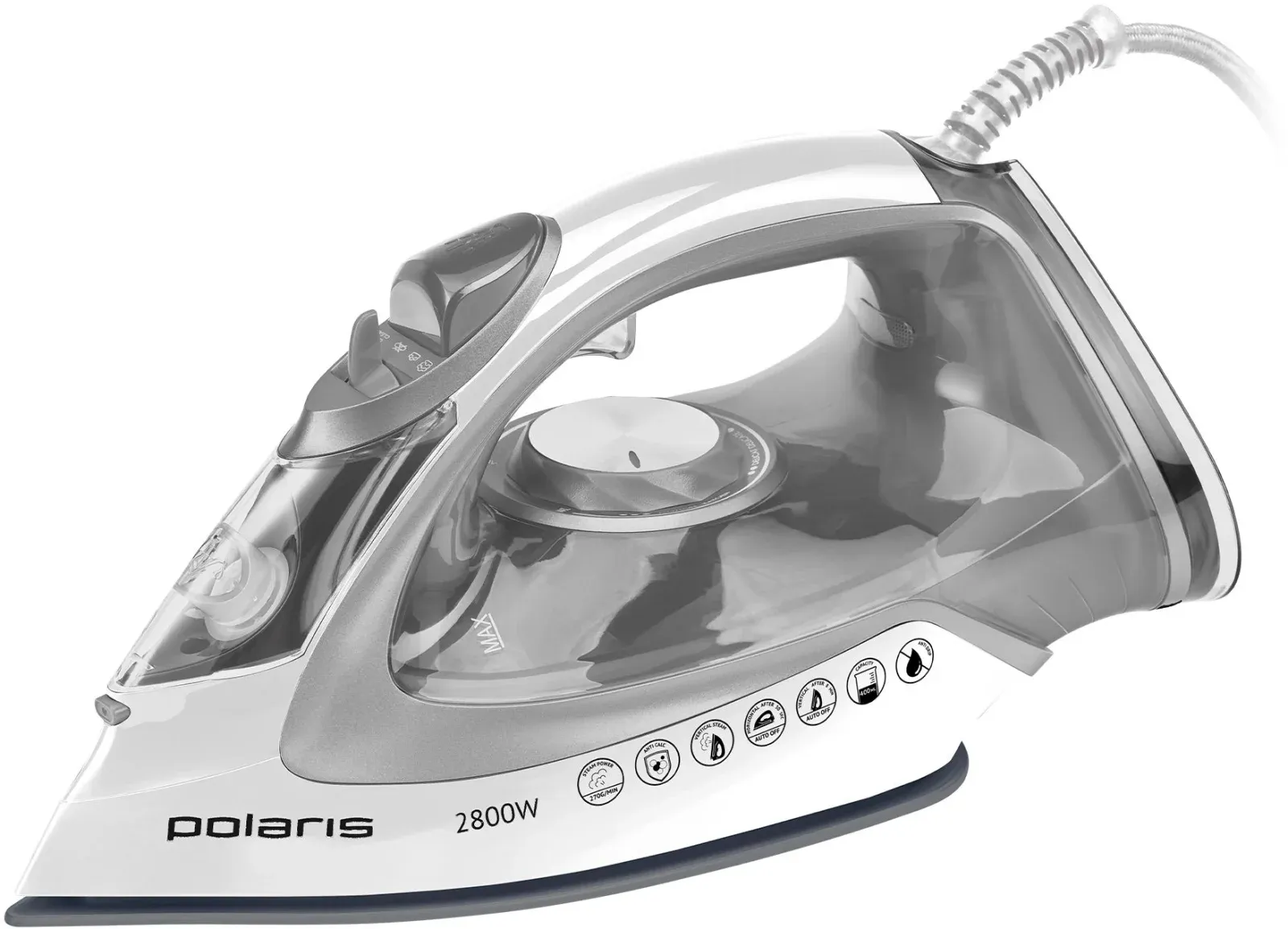 Утюг Polaris PIR 2821AK 2800Вт белый/серебристый - фото 1