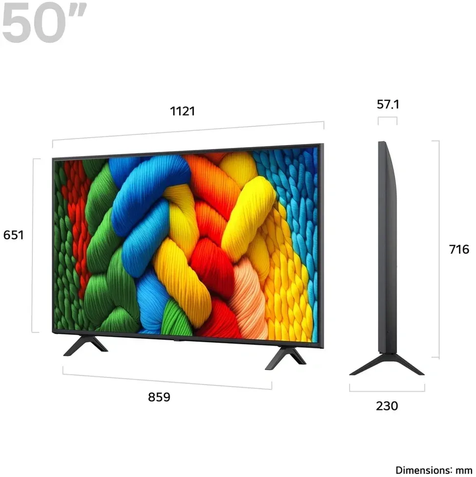 Телевизор LED LG 50 50NANO80A6B.ARUG синяя сажа 4K Ultra HD 60Hz DVB-T DVB-T2 DVB-C DVB-S DVB-S2 USB WiFi Smart TV - фото 1