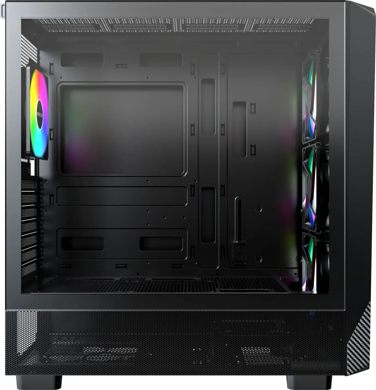Корпус Montech X5 черный без БП ATX 8x120mm 2x140mm 1xUSB2.0 1xUSB3.0 audio bott PSU - фото 2
