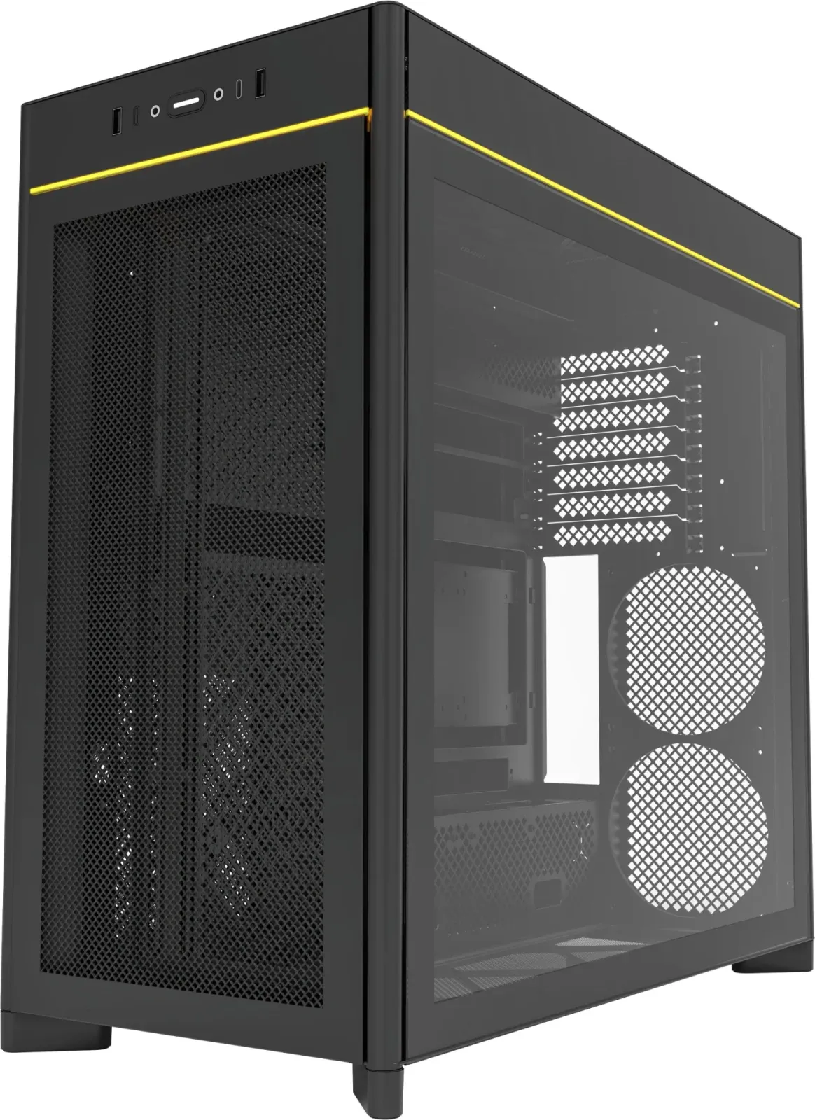 Корпус Montech HS01 черный без БП ATX 11x120mm 2x140mm 2xUSB3.0 audio - фото 2