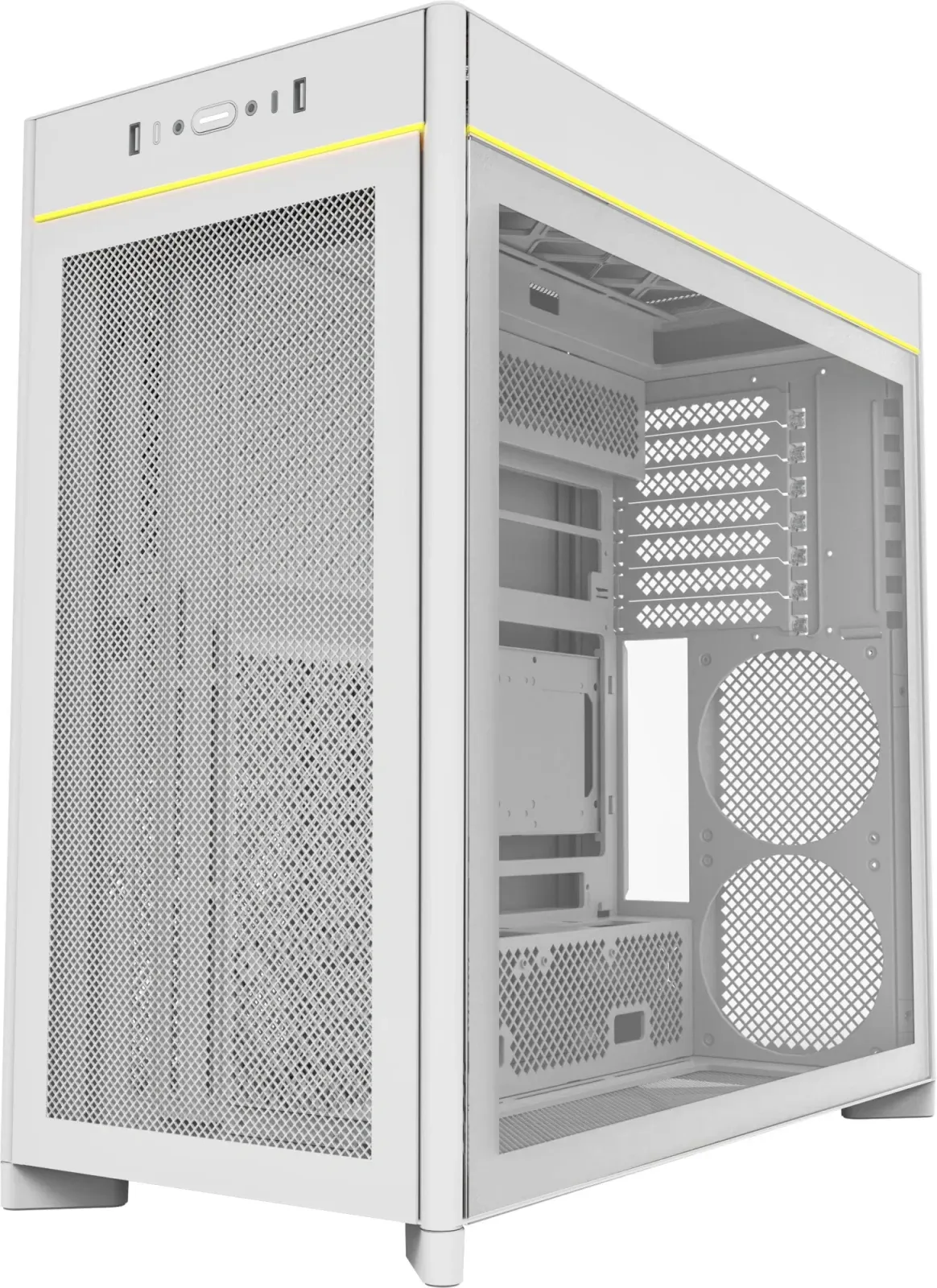 Корпус Montech HS01 белый без БП ATX 11x120mm 2x140mm 2xUSB3.0 audio - фото 2
