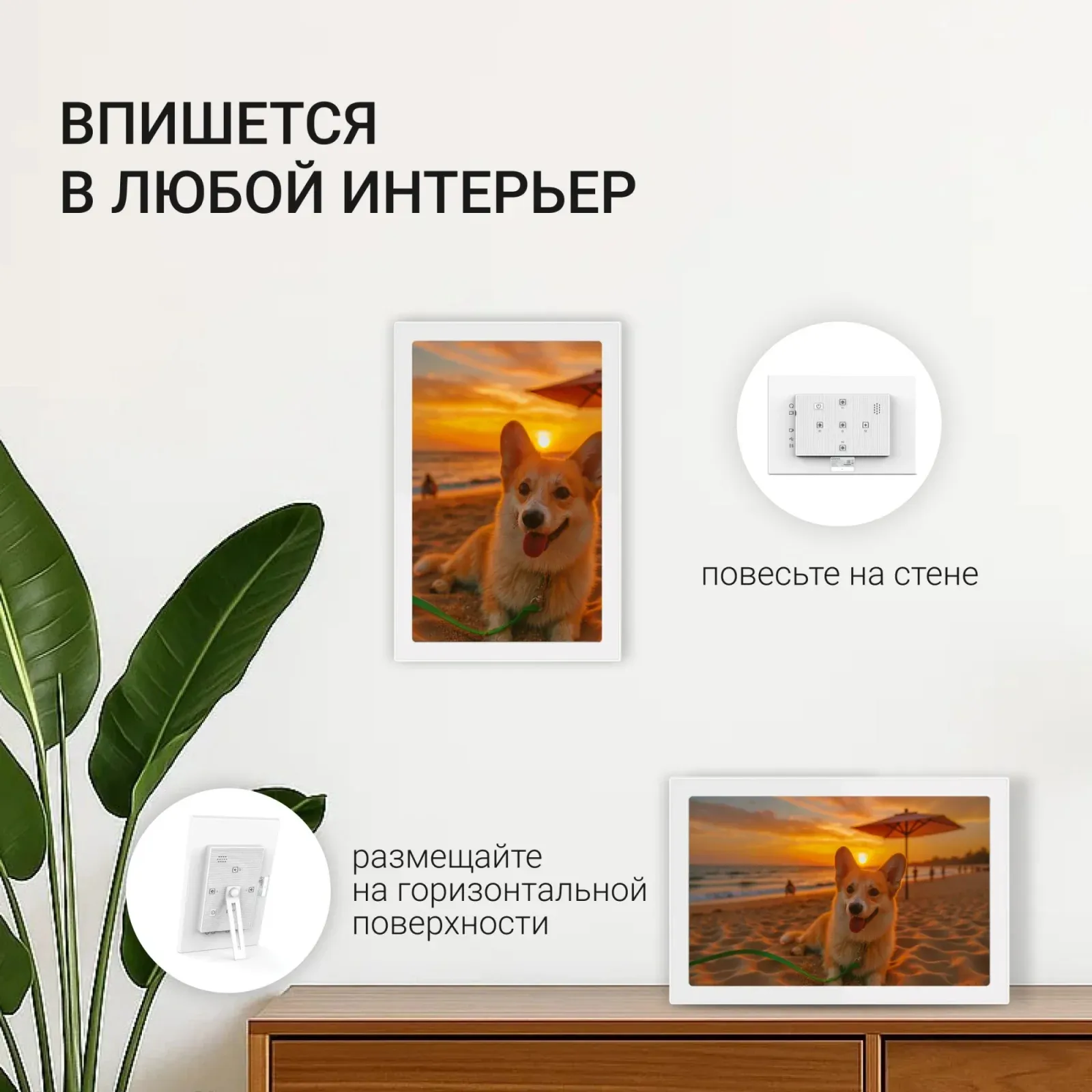 Фоторамка Digma 10.1 PF-1085 1280x800 белый пластик 16Gb Видео WiFi - фото 6