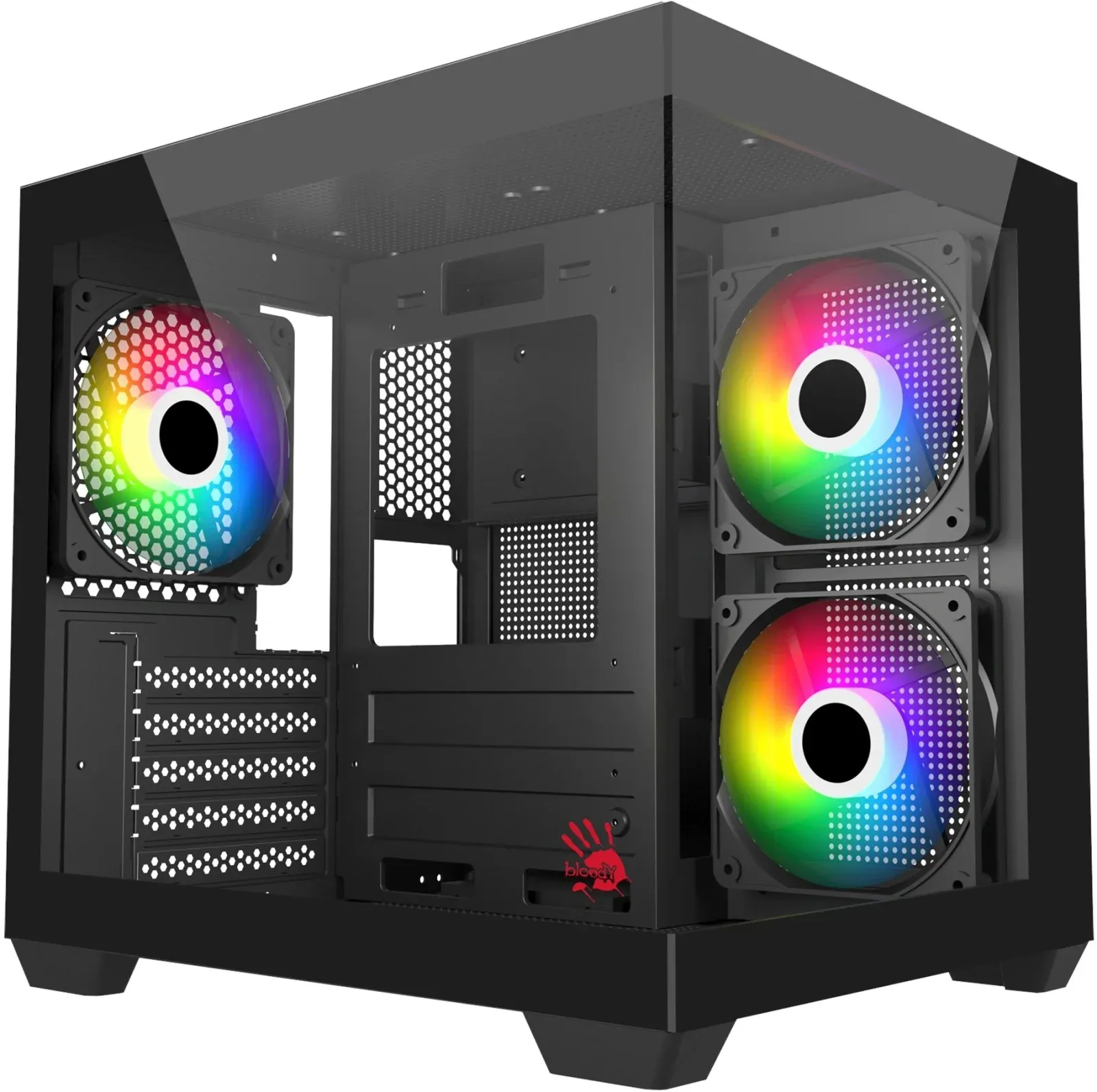 Корпус Bloody CC-121 черный без БП mATX 7x120mm 1xUSB2.0 1xUSB3.0 audio - фото 1