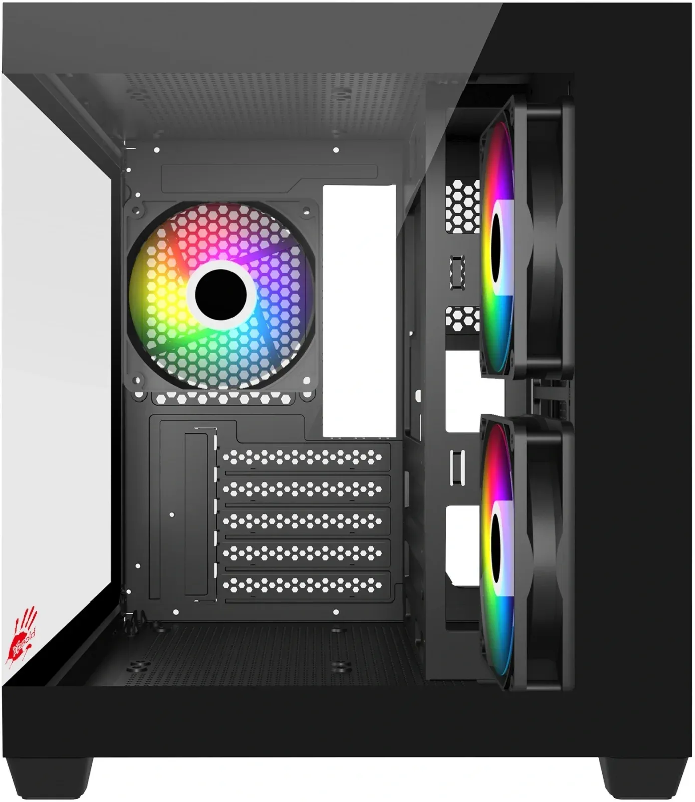 Корпус Bloody CC-121 черный без БП mATX 7x120mm 1xUSB2.0 1xUSB3.0 audio - фото 2