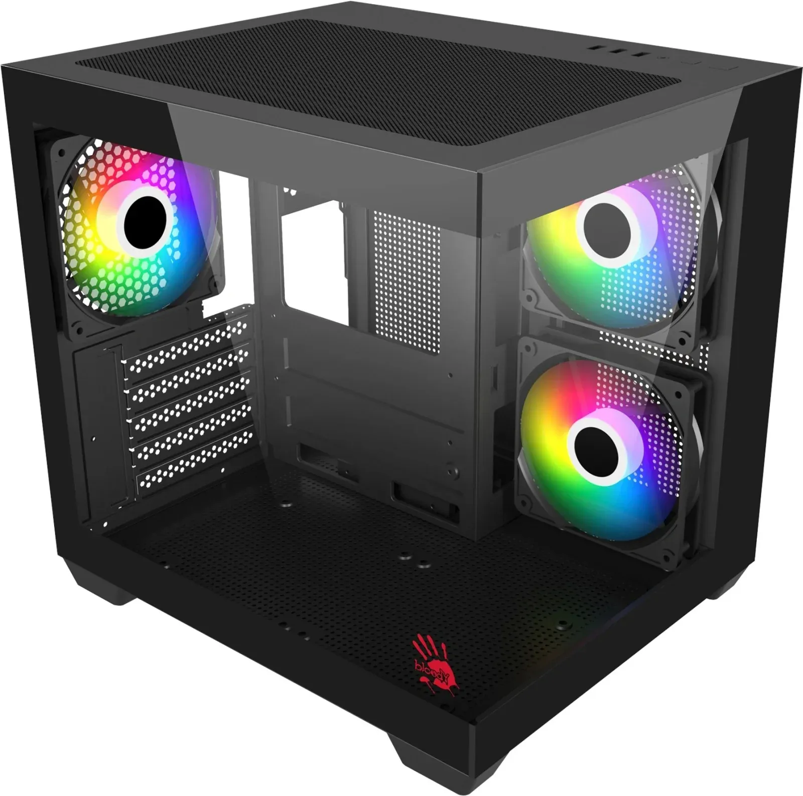 Корпус Bloody CC-121 черный без БП mATX 7x120mm 1xUSB2.0 1xUSB3.0 audio - фото 4