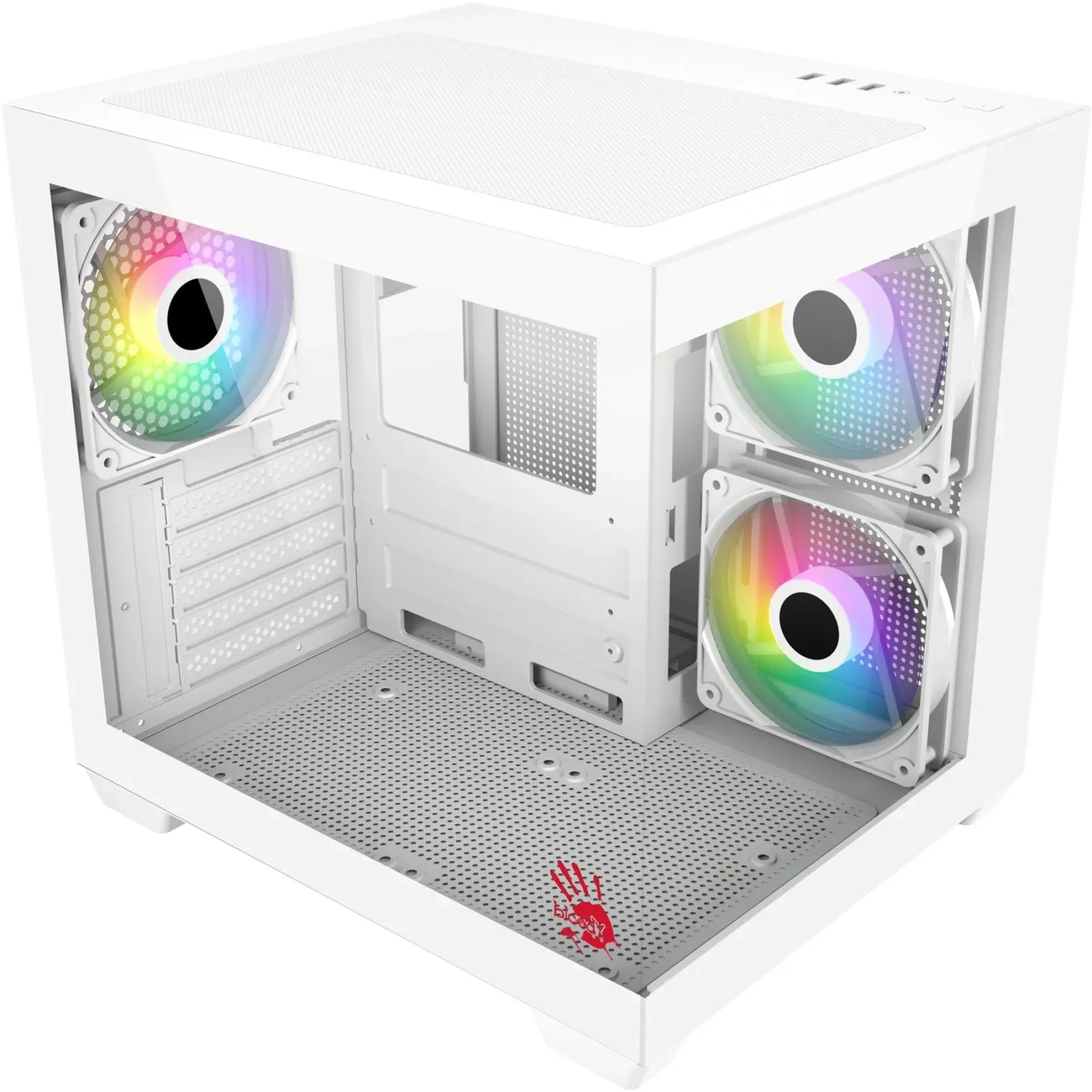 Корпус Bloody CC-121 белый без БП mATX 7x120mm 1xUSB2.0 1xUSB3.0 audio - фото 4