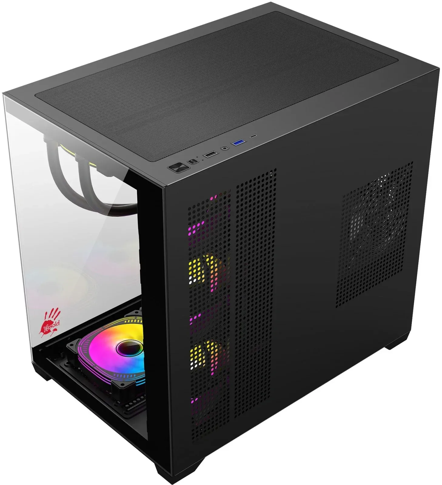 Корпус Bloody CC-122 черный без БП ATX 10x120mm 1xUSB2.0 1xUSB3.0 audio - фото 4