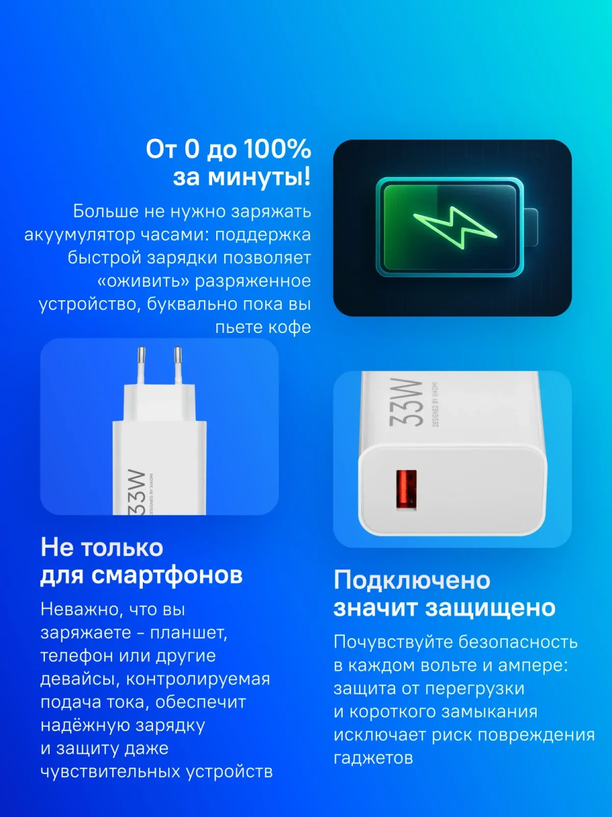 Сетевое зар./устр. Xiaomi BHR9956EU 33W 3A PD USB универсальное белый - фото 2