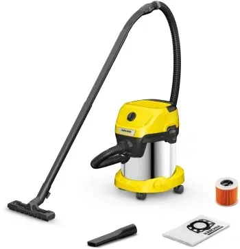 Строительный пылесос Karcher WD 3 S V-15/4/20 1000Вт уборка: сухая/сбор воды/выдув желтый - фото 6