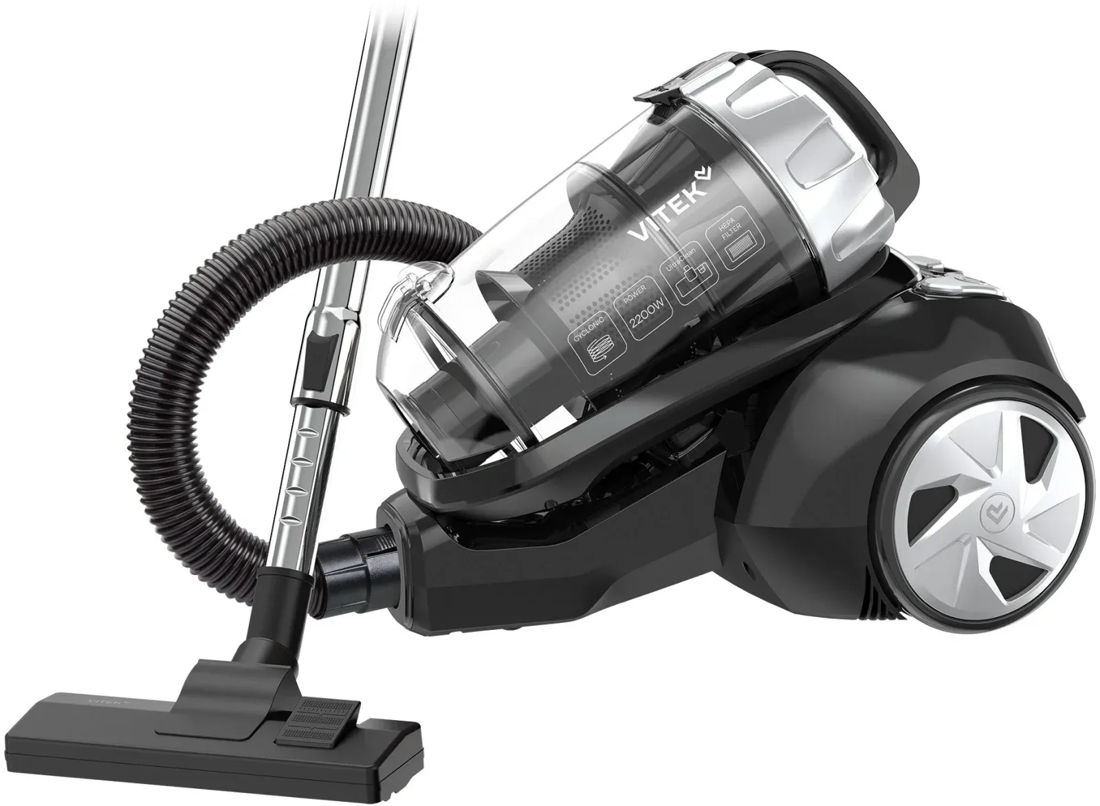 Пылесос Vitek VT-CV1230 2200Вт черный/серебристый - фото 2
