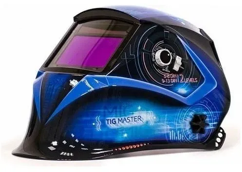Маска сварщика Aurora SUN7 TIG MASTER 2-levels филь.:хамел. кл.:1/2/1/1 см.экр.99x55мм синий/черный 16876 - фото 7