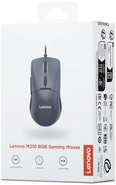 Мышь Lenovo M210 RGB Gaming черный оптическая 8000dpi USB 6but GY51M74265 - фото 4