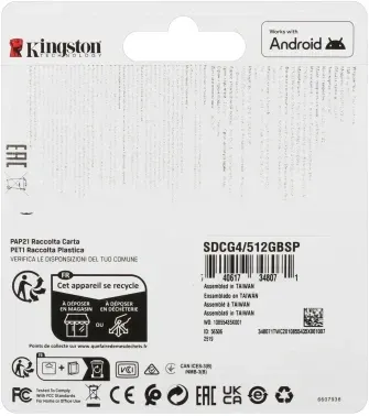 Флеш карта microSDXC 512GB Kingston SDCG4/512GBSP Canvas Go! Plus V30 A2 w/o adapter - фото 8