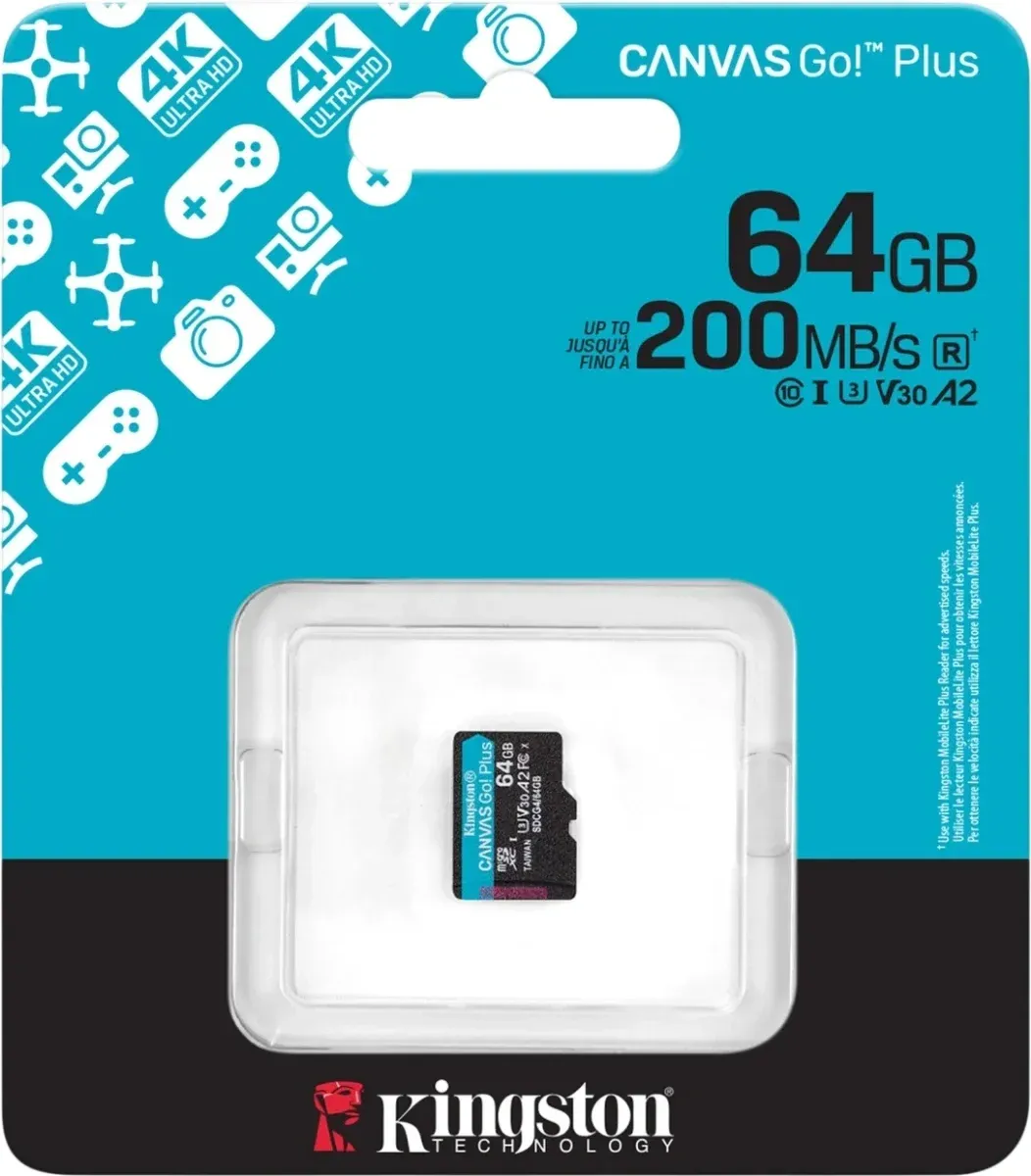 Флеш карта microSDXC 64GB Kingston SDCG4/64GBSP Canvas Go! Plus V30 A2 w/o adapter - фото 3