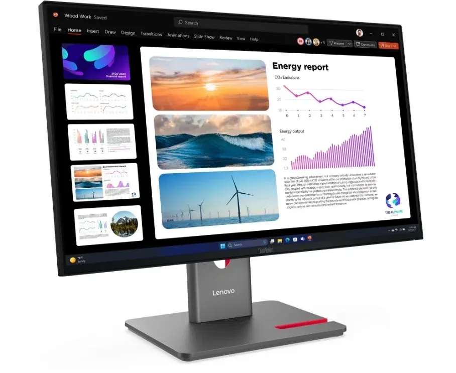 Монитор Lenovo 23.8 ThinkVision P24q-40 черный IPS LED 16:9 HDMI матовая HAS Piv 300cd 178гр/178гр 2560x1440 120Hz DP Quad 2K 1440p USB 5.1кг - фото 4