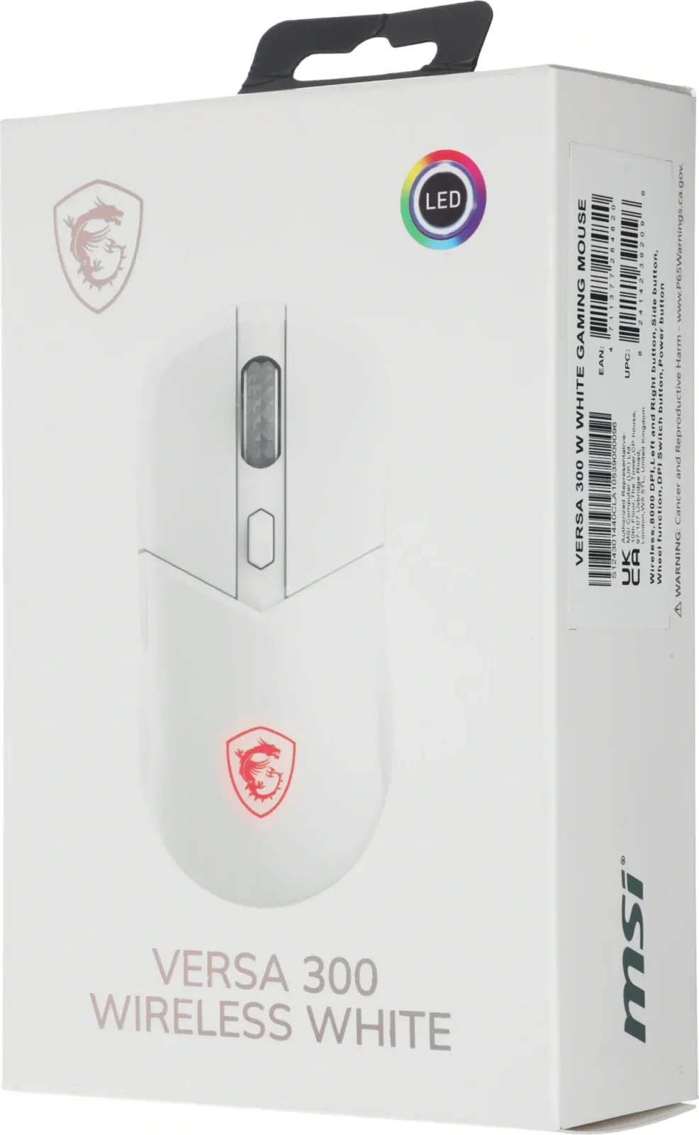 Мышь MSI VERSA 300 W MS-8ZBD белый оптическая 8000dpi беспров. BT/Radio USB 5but S12-4301440-CLA - фото 5