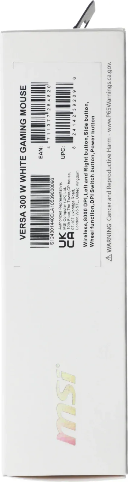 Мышь MSI VERSA 300 W MS-8ZBD белый оптическая 8000dpi беспров. BT/Radio USB 5but S12-4301440-CLA - фото 6